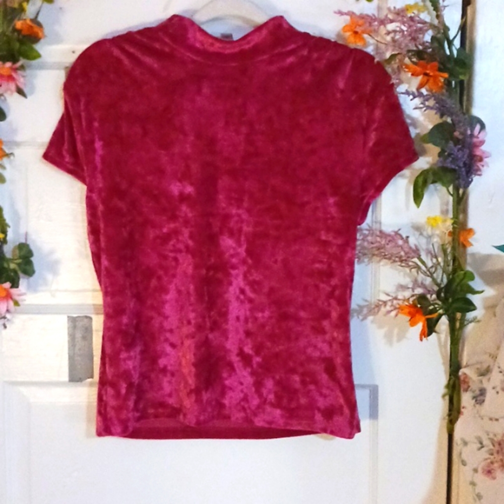 Velvet like pink T shirt